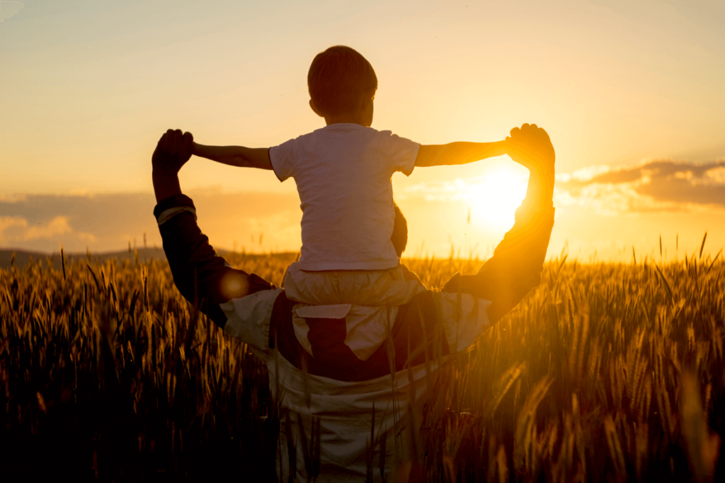 Familie Sonnenuntergang